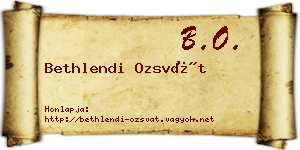 Bethlendi Ozsvát névjegykártya